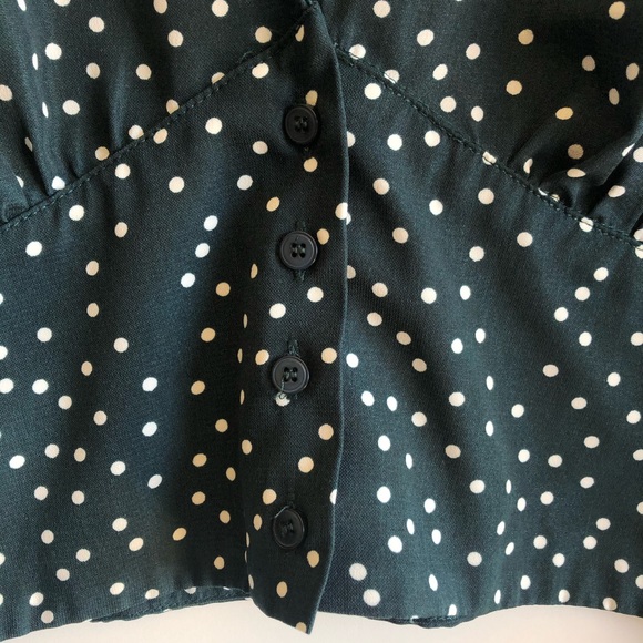 Lulu’s Always Forest Green Polka Dot Crop Top - Picture 8 of 12